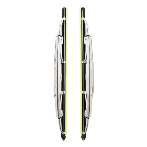 FeeLife 15" and 15" Classic Silver Wiper Blades (Pack of 2), 7mm Bayonet (Wiper Arm) Width for Classic Cars/Boat, Polished Stainless Steel Bayonet Type Wiper Blades, Vintage-Style