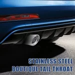 FeeLife Stainless Steel Car Exhaust Tail Pipe Tip, 2.5" Inlet 3.3" Outlet Chrome-Plated Finish Tailpipe Exhaust Tip, Adjustable Car Modification Tail Throat Tail Pipe for Most Cars (Silver, Straight)
