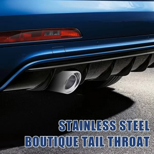 FeeLife Stainless Steel Car Exhaust Tail Pipe Tip, 2.5" Inlet 3.3" Outlet Chrome-Plated Finish Tailpipe Exhaust Tip, Adjustable Car Modification Tail Throat Tail Pipe for Most Cars (Silver, Straight)
