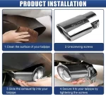 FeeLife Stainless Steel Car Exhaust Tail Pipe Tip, 2.5" Inlet 3.3" Outlet Chrome-Plated Finish Tailpipe Exhaust Tip, Adjustable Car Modification Tail Throat Tail Pipe for Most Cars (Silver, Straight)